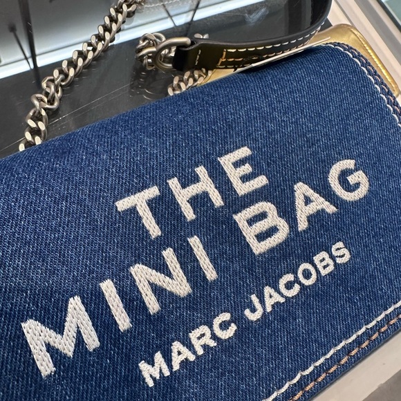 NWT! NEW! Marc Jacobs The Denim Chain Mini Bag -Dark Wash - Picture 4 of 14